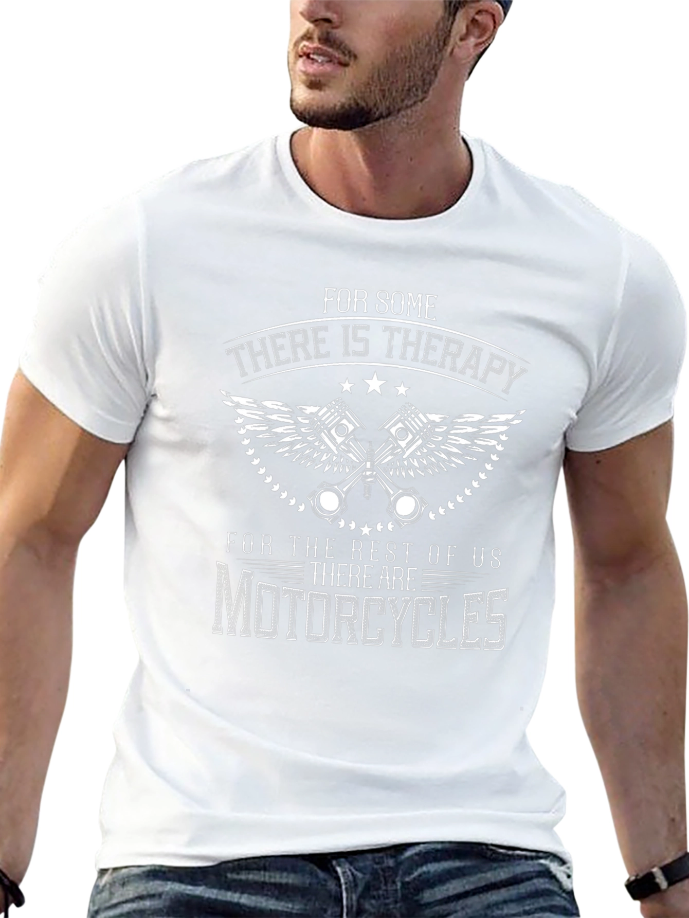 Motorcycle Therapy Black Graphic T-Shirt