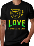Love Coffee and Cats T-Shirt