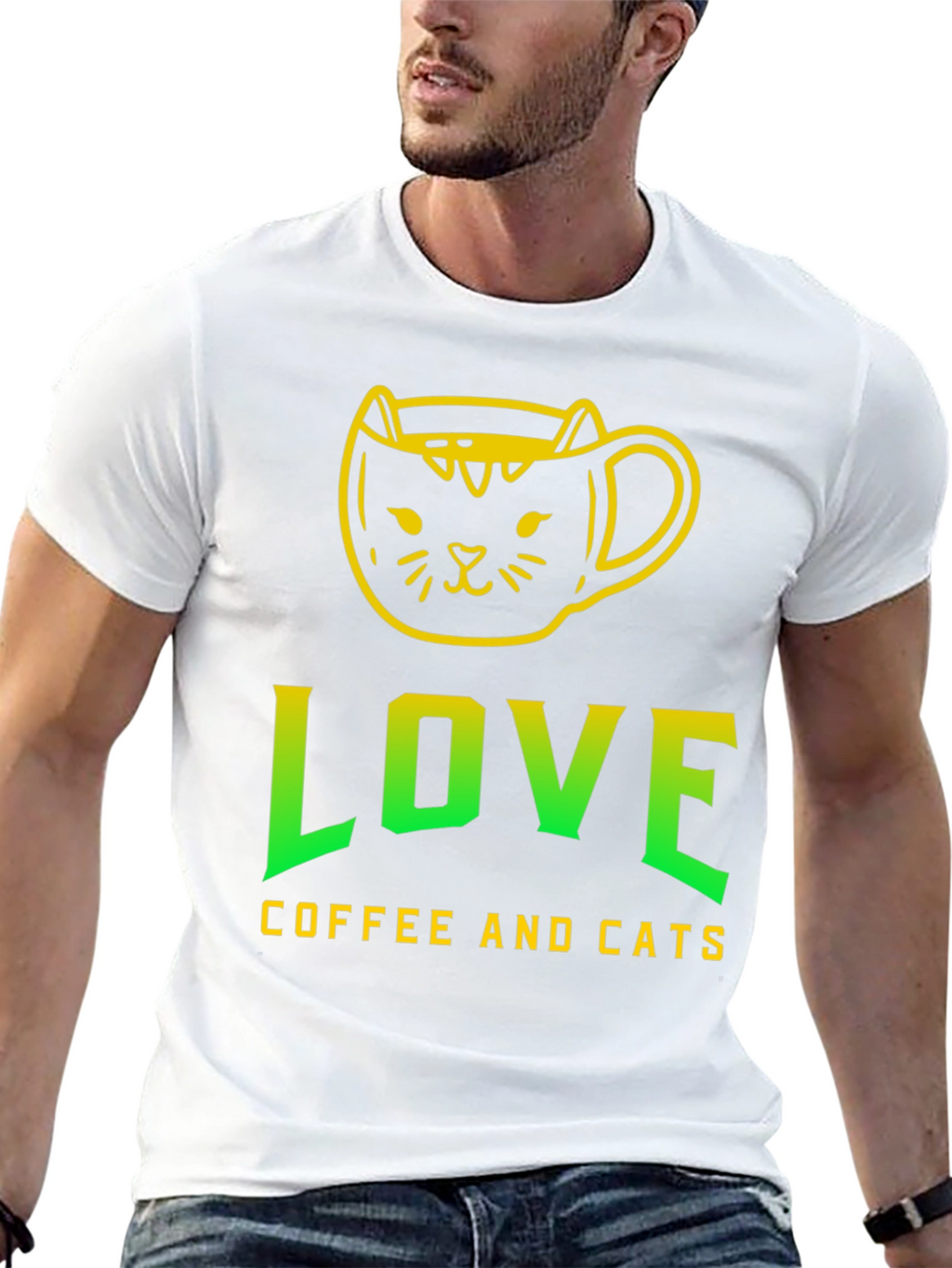 Love Coffee and Cats T-Shirt