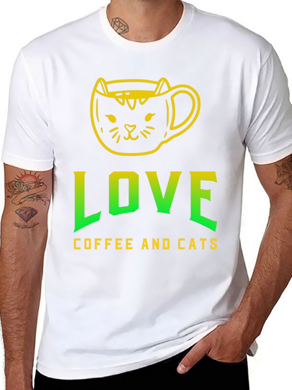 Love Coffee and Cats T-Shirt