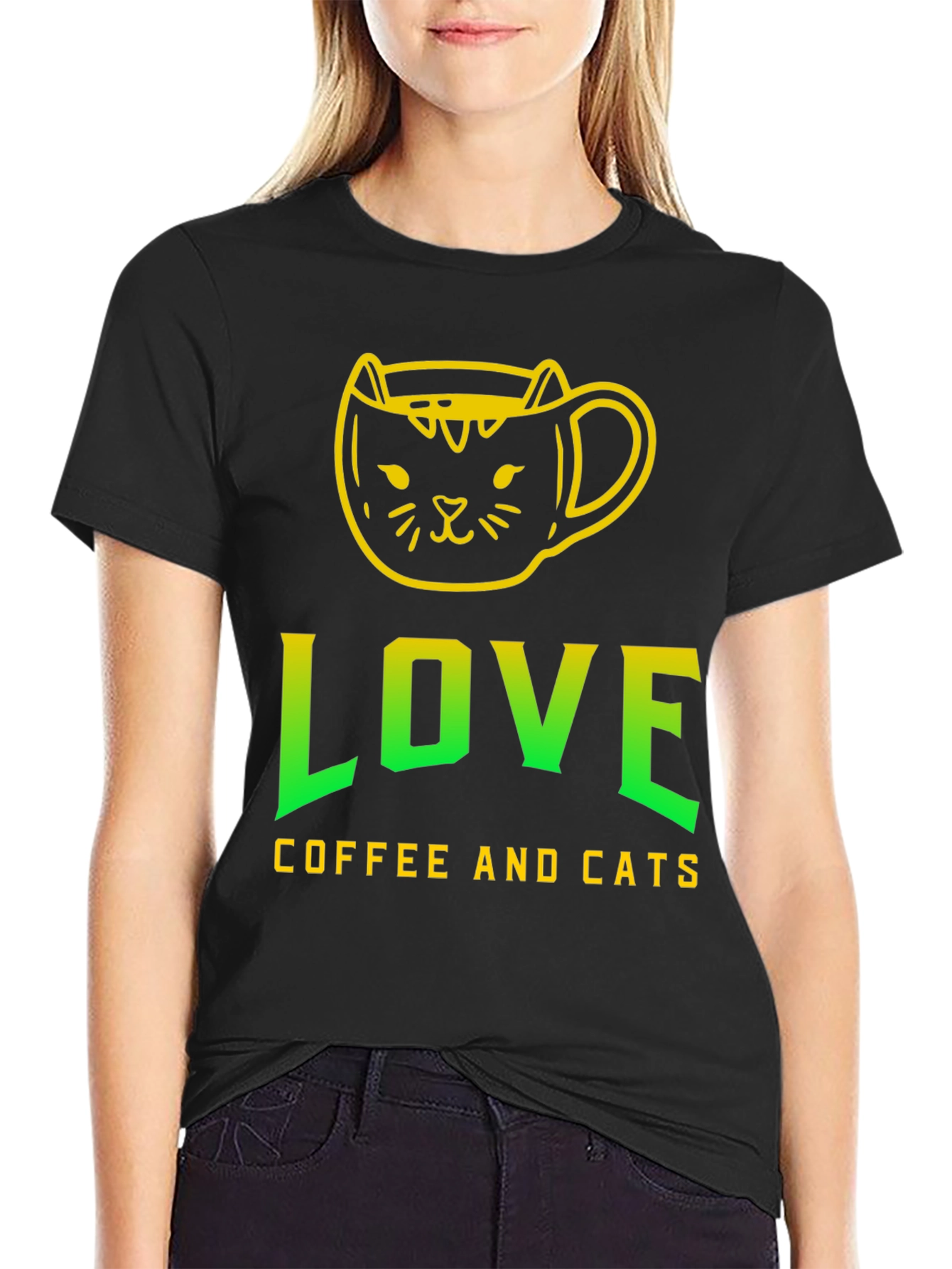 Love Coffee and Cats T-Shirt