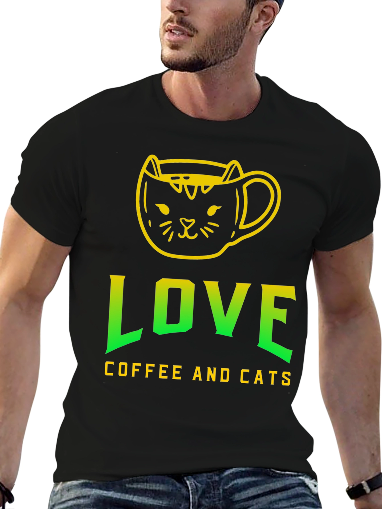 Love Coffee and Cats T-Shirt
