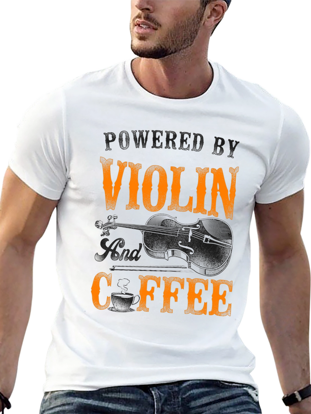 Violin and Coffee T-Shirt - Musicians Tee