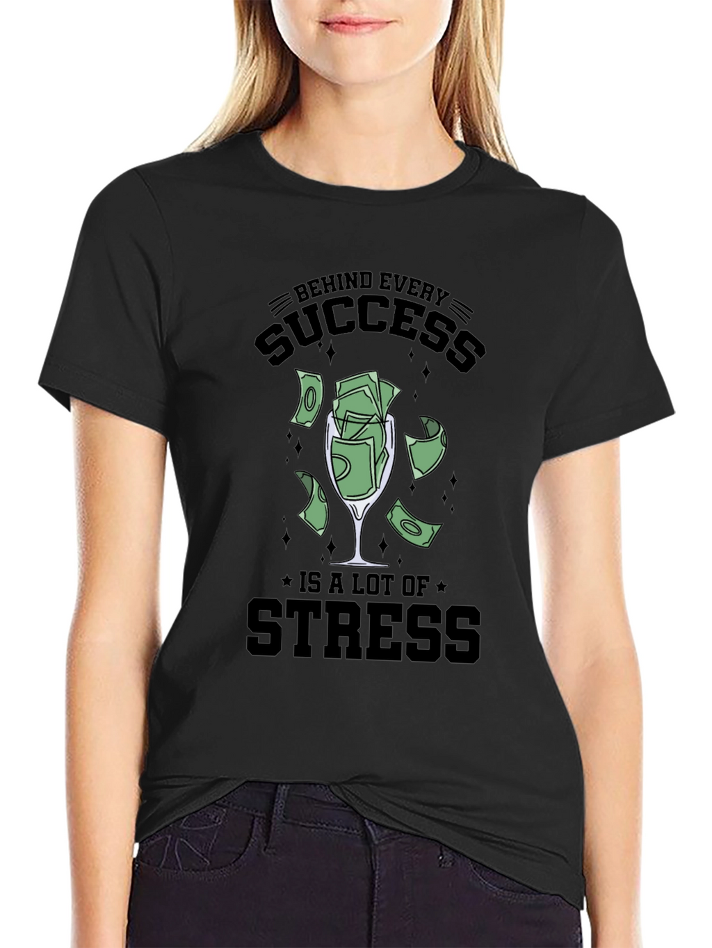 Success & Stress Graphic Tee - Soft Cotton Blend