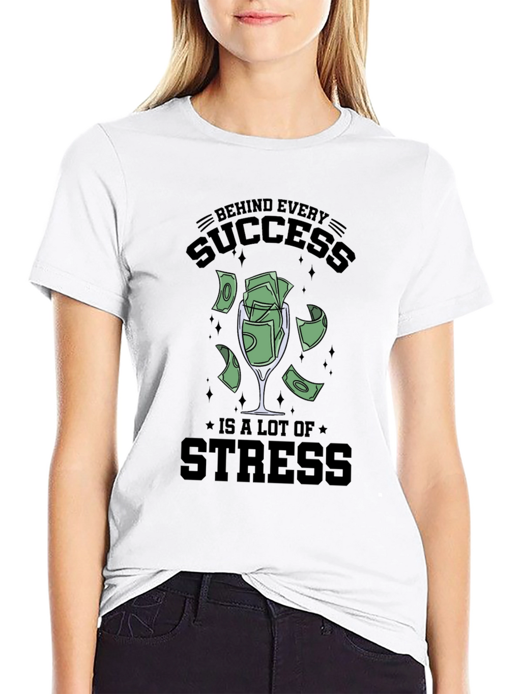 Success & Stress Graphic Tee - Soft Cotton Blend
