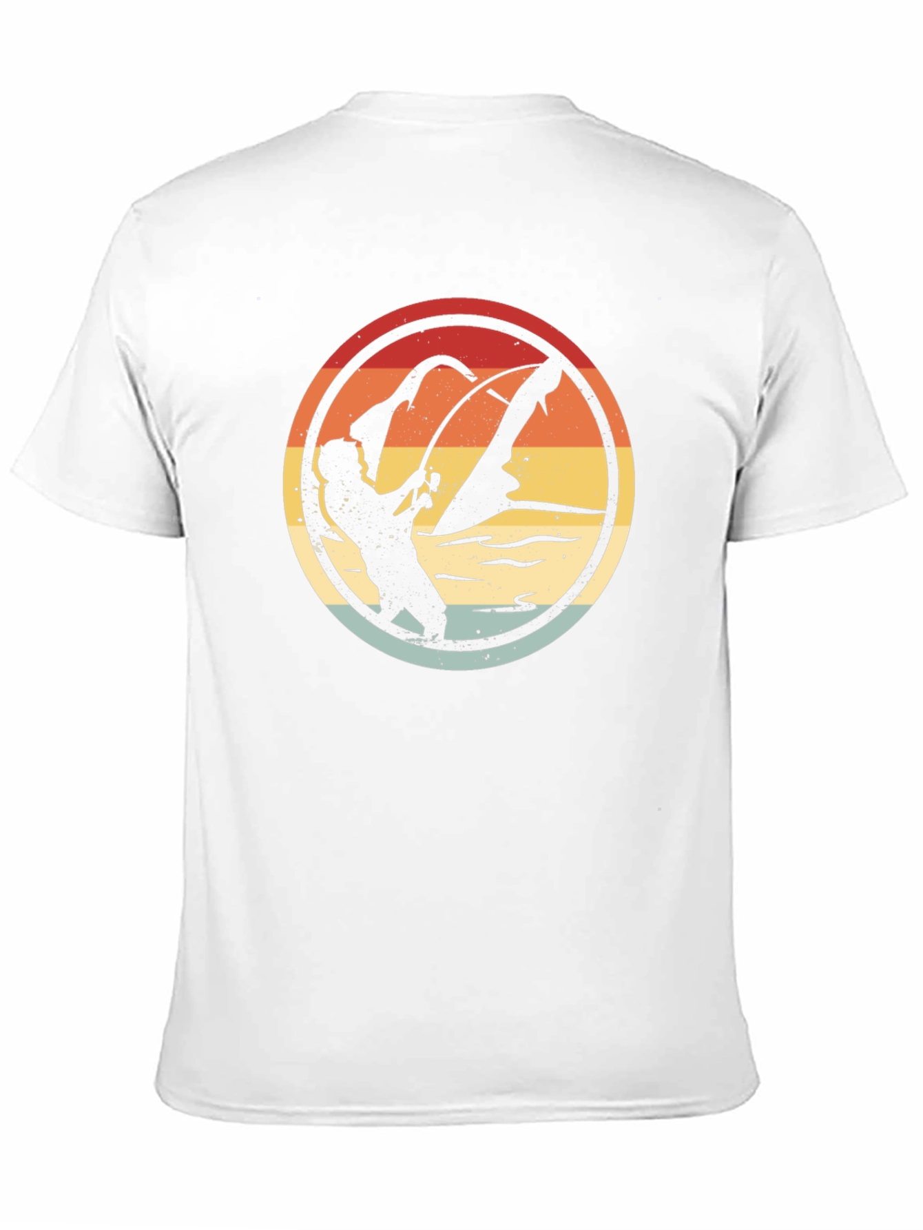 Retro Fishing Graphic Tee - Black Cotton Blend