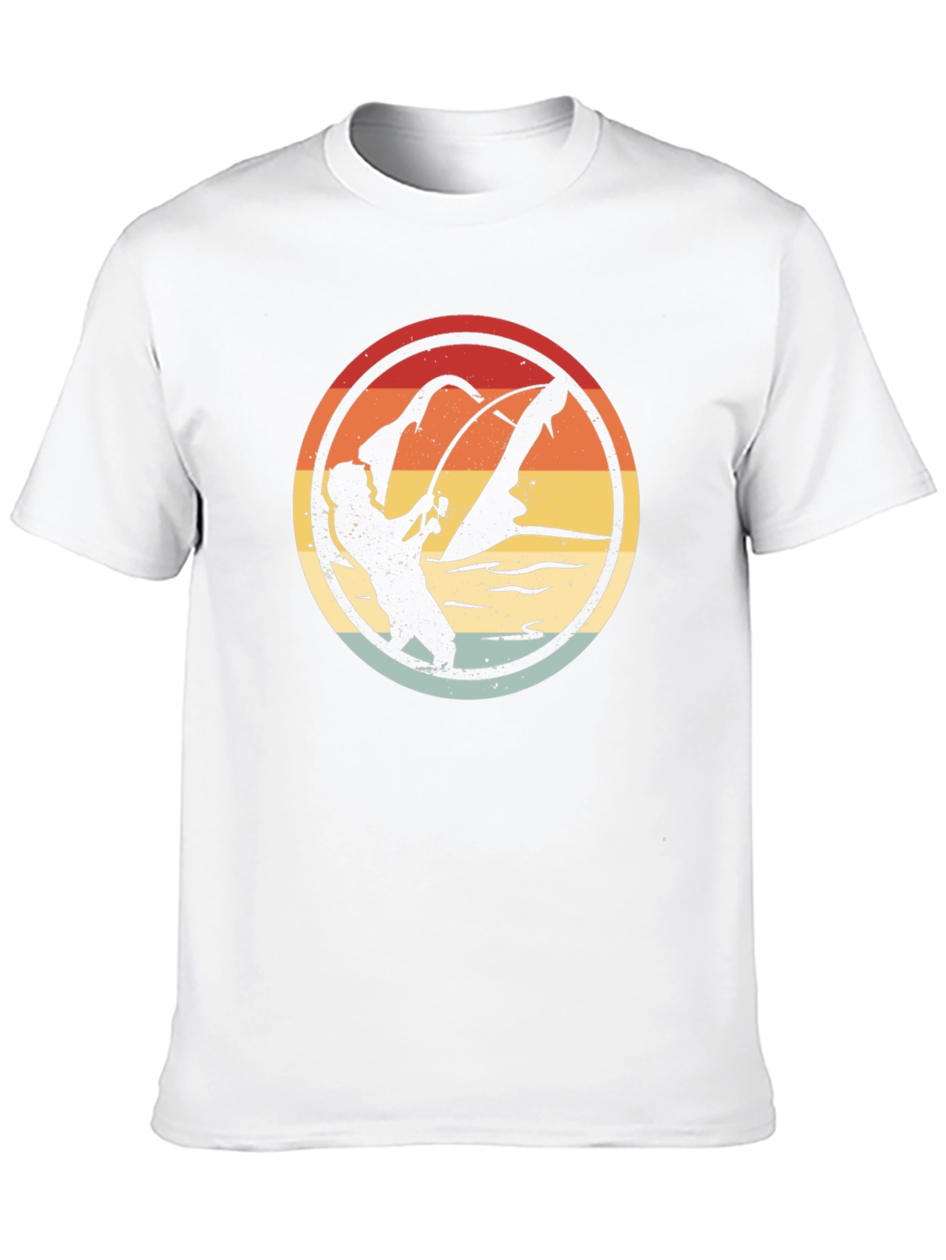 Retro Fishing Graphic Tee - Black Cotton Blend