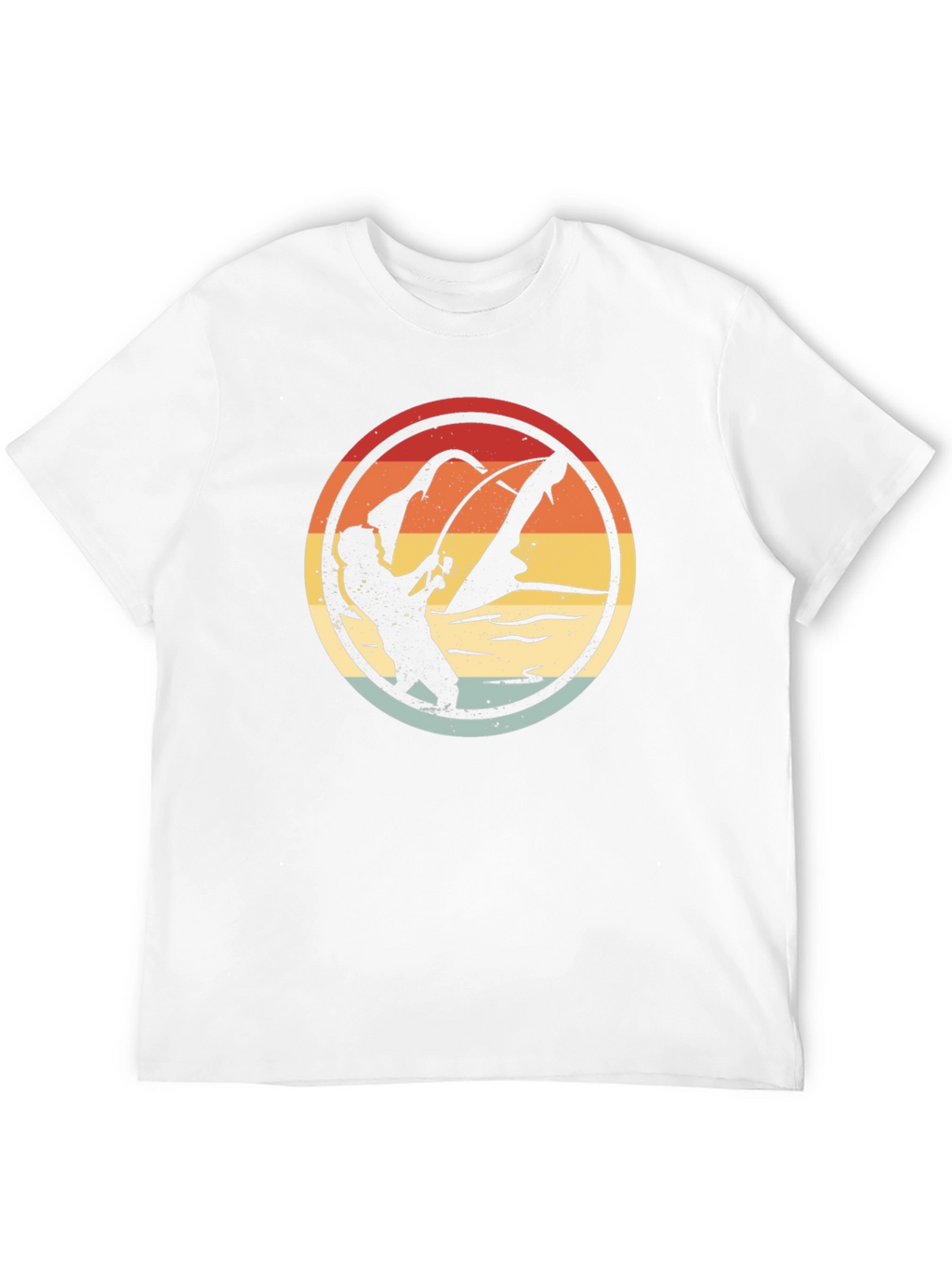 Retro Fishing Graphic Tee - Black Cotton Blend