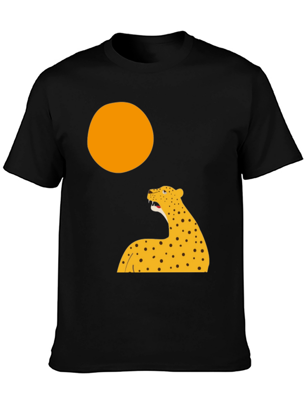 Leopard Graphic Print T-Shirt - Black