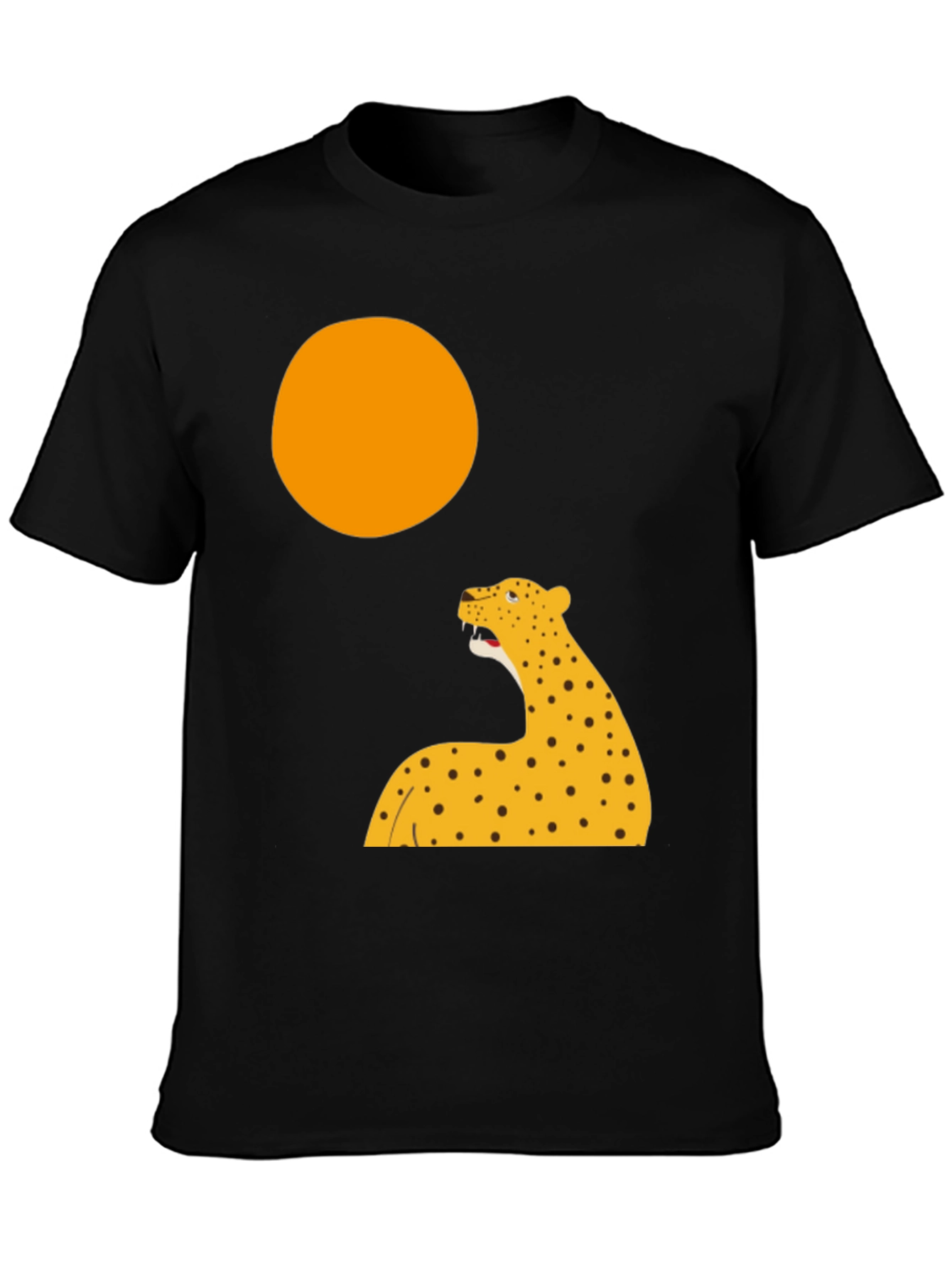Leopard Graphic Print T-Shirt - Black