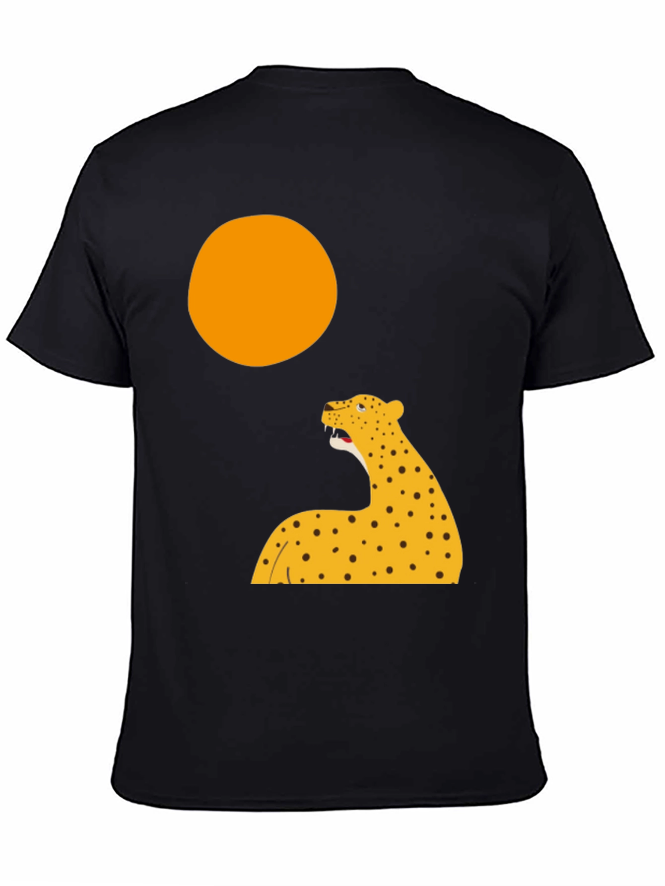 Leopard Graphic Print T-Shirt - Black