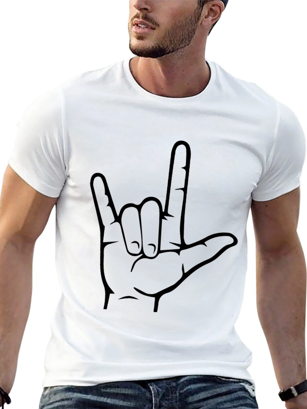 I Love You Sign Black T-Shirt