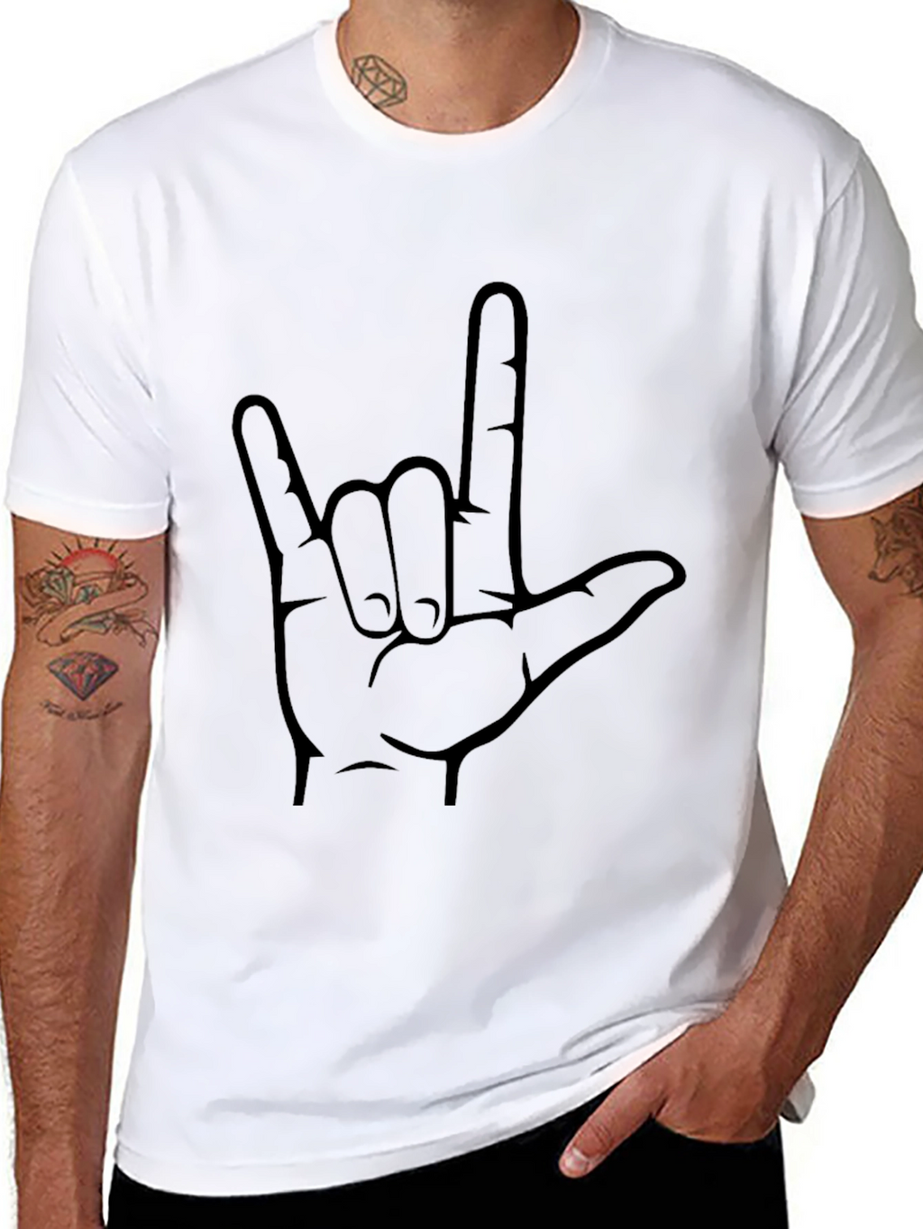 I Love You Sign Black T-Shirt