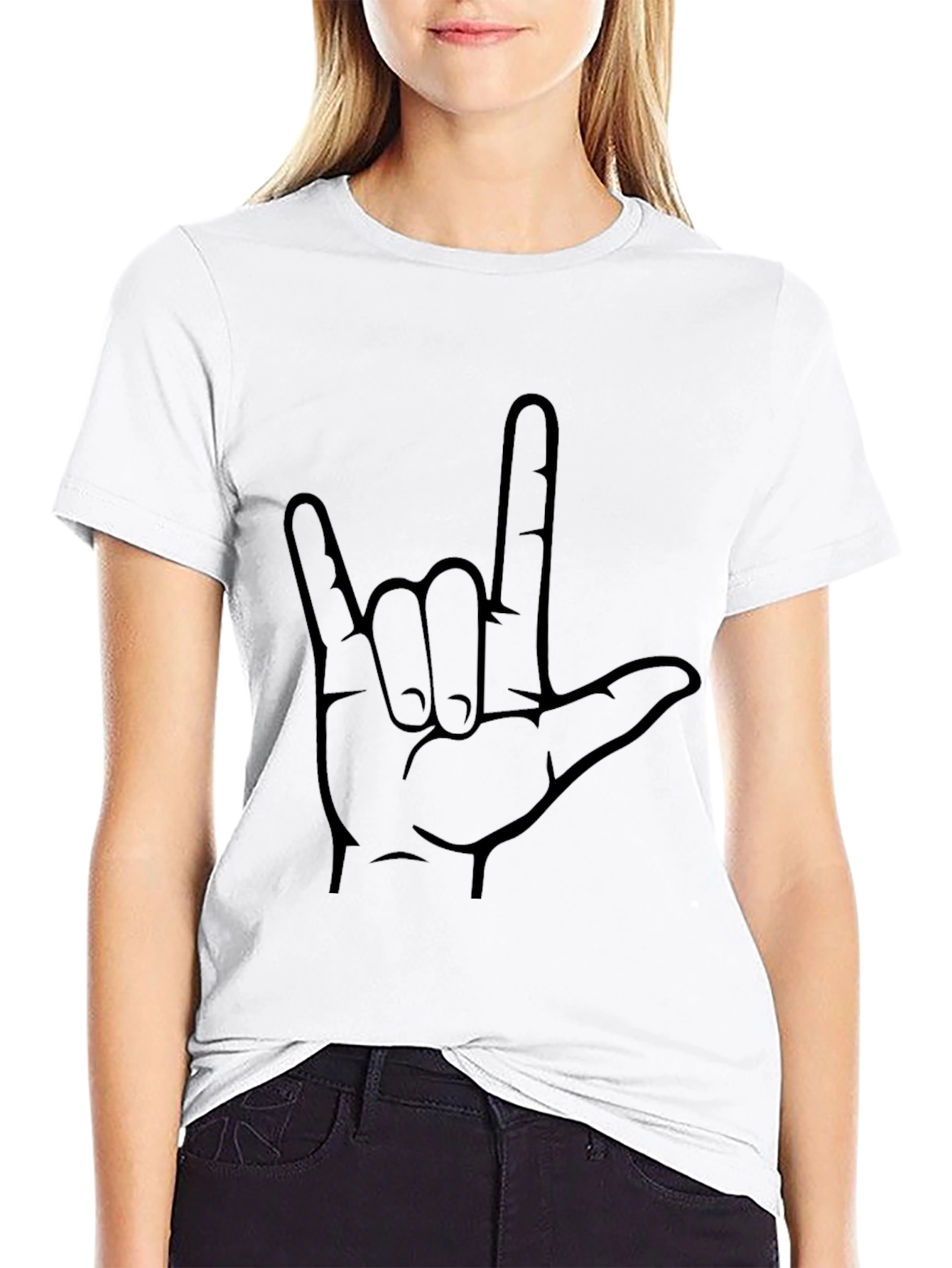 I Love You Sign Black T-Shirt