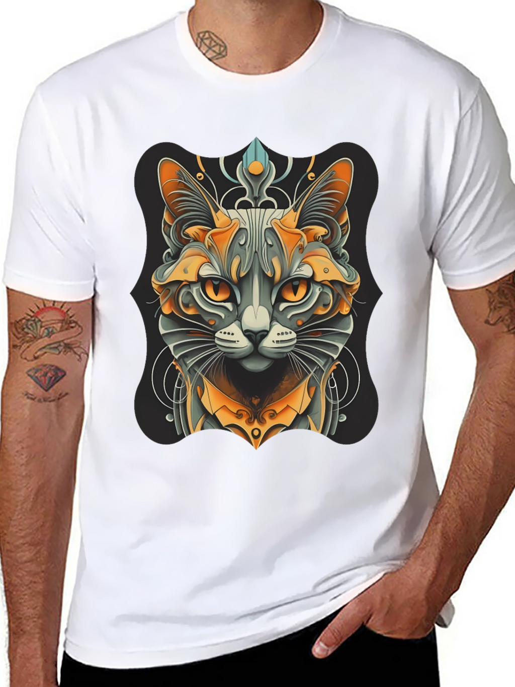 Ornate Cat Graphic Tee