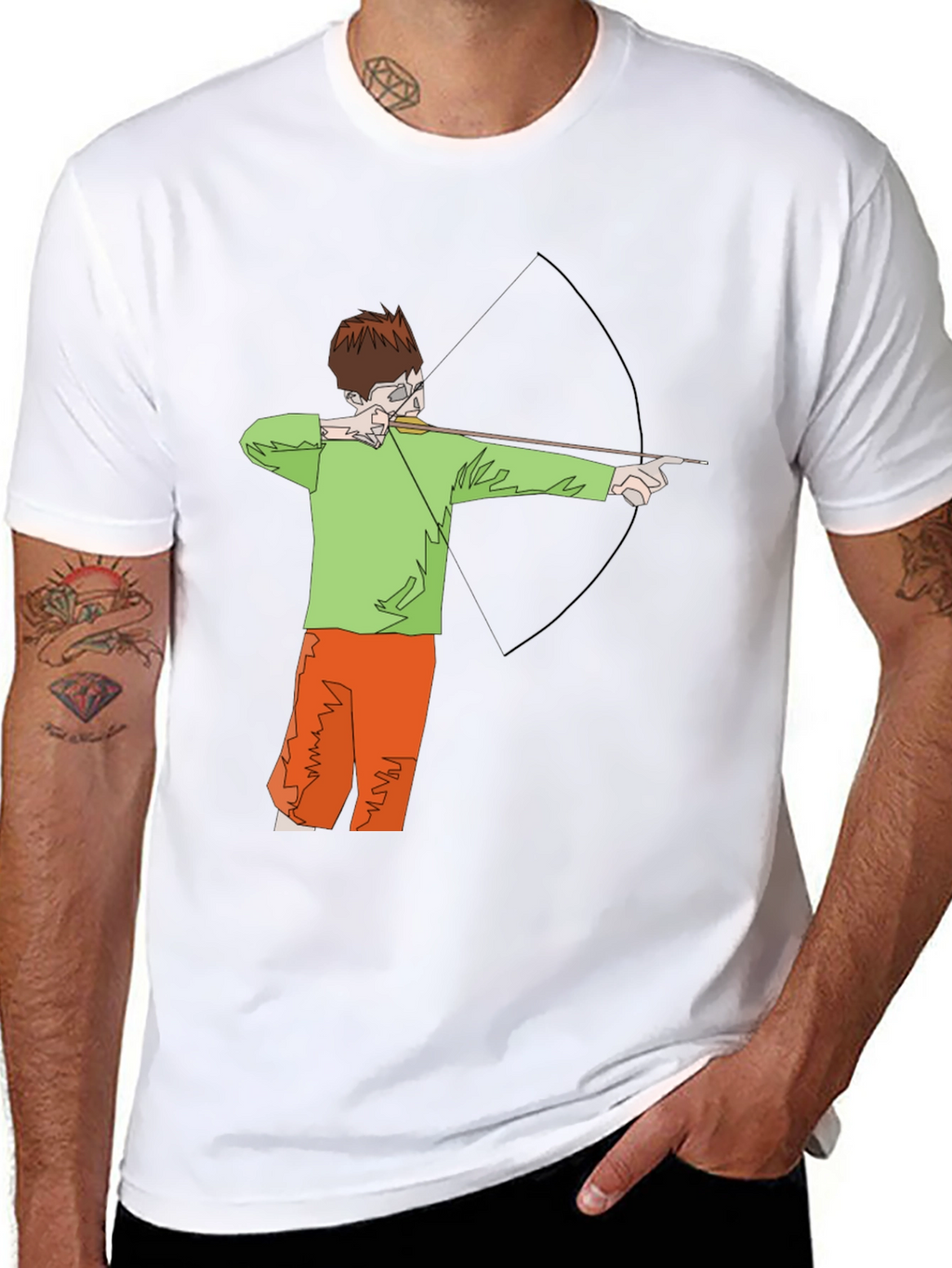 Archer Graphic Tee - Black Cotton T-Shirt