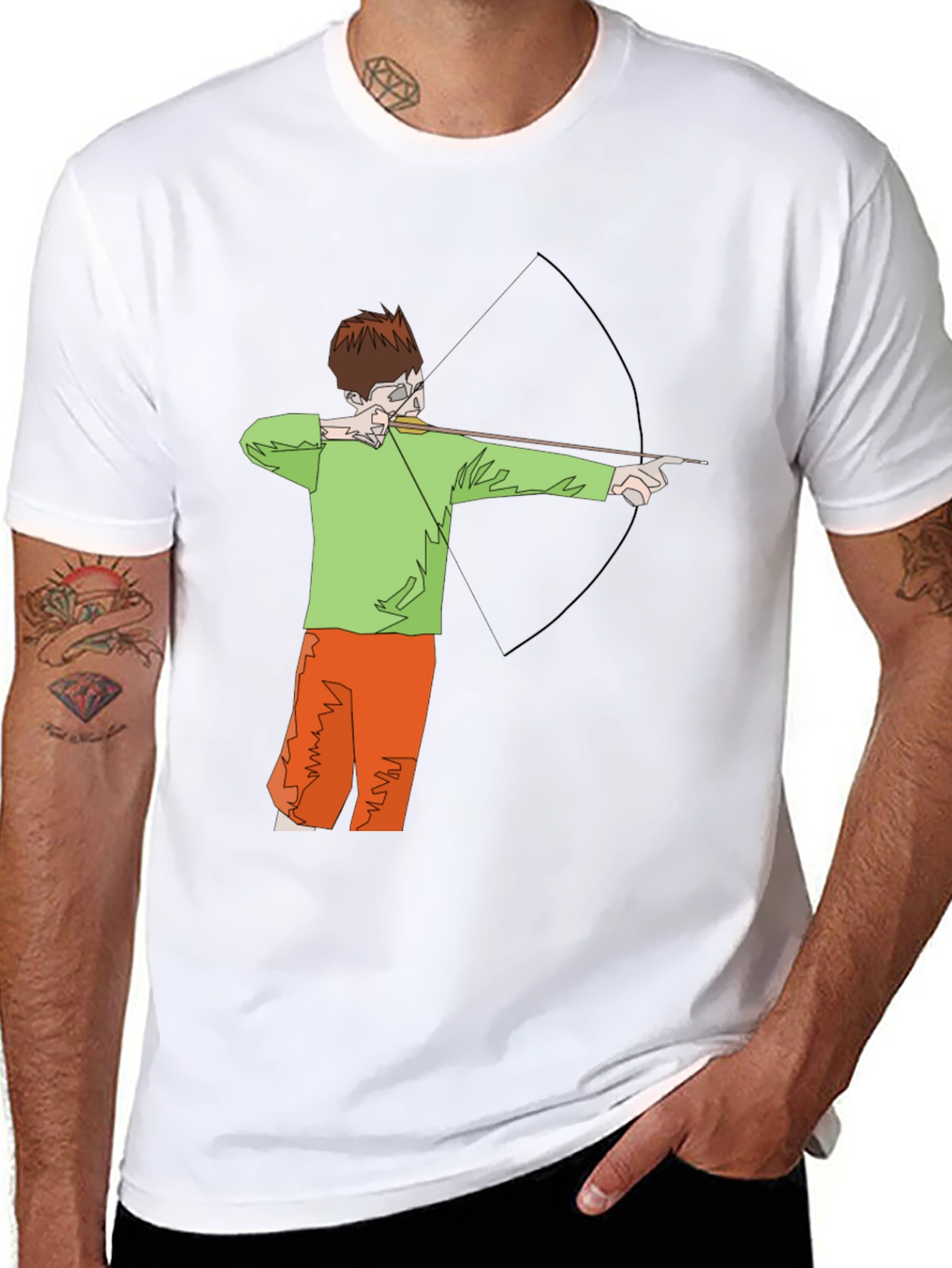 Archer Graphic Tee - Black Cotton T-Shirt