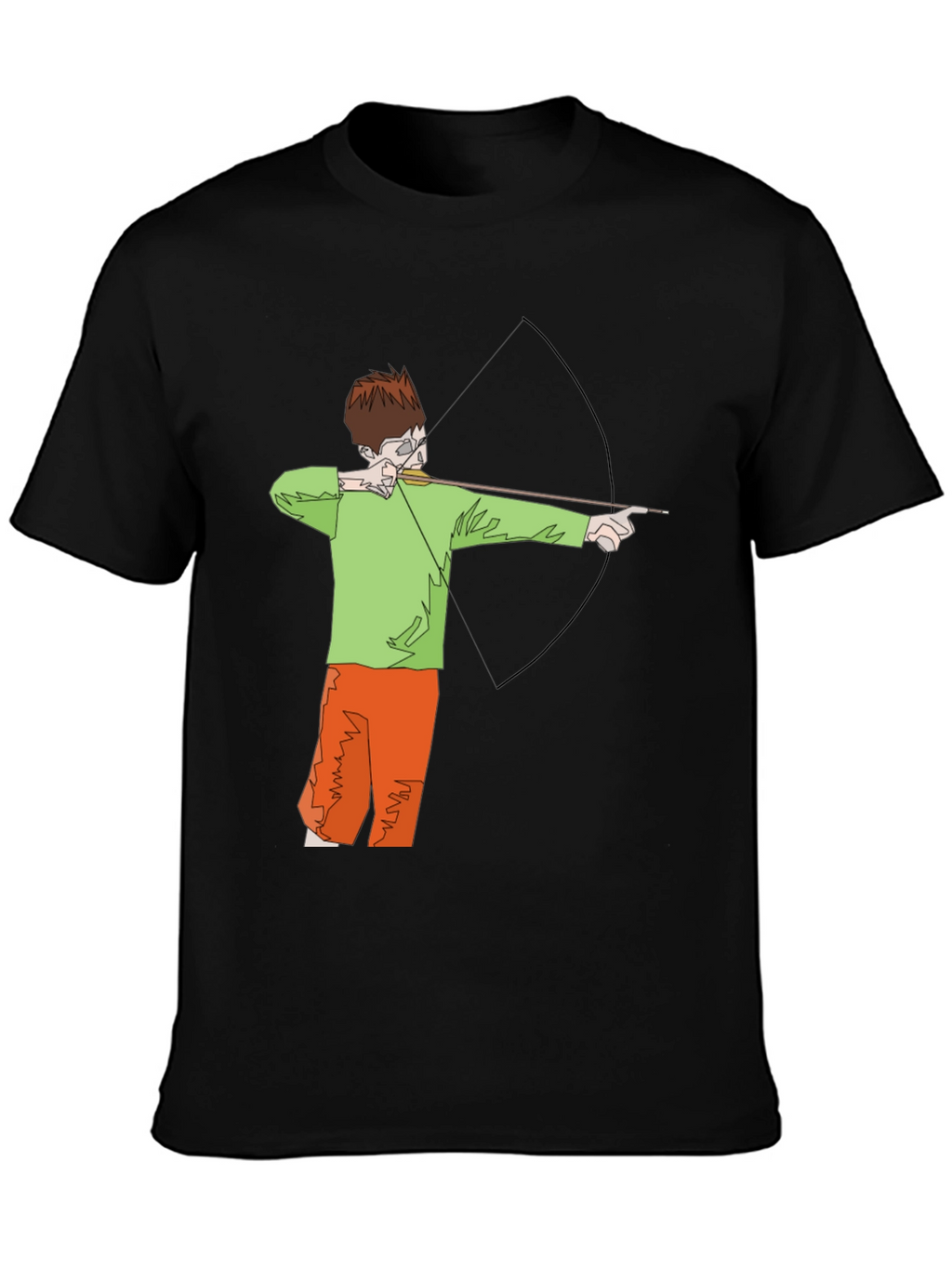 Archer Graphic Tee - Black Cotton T-Shirt