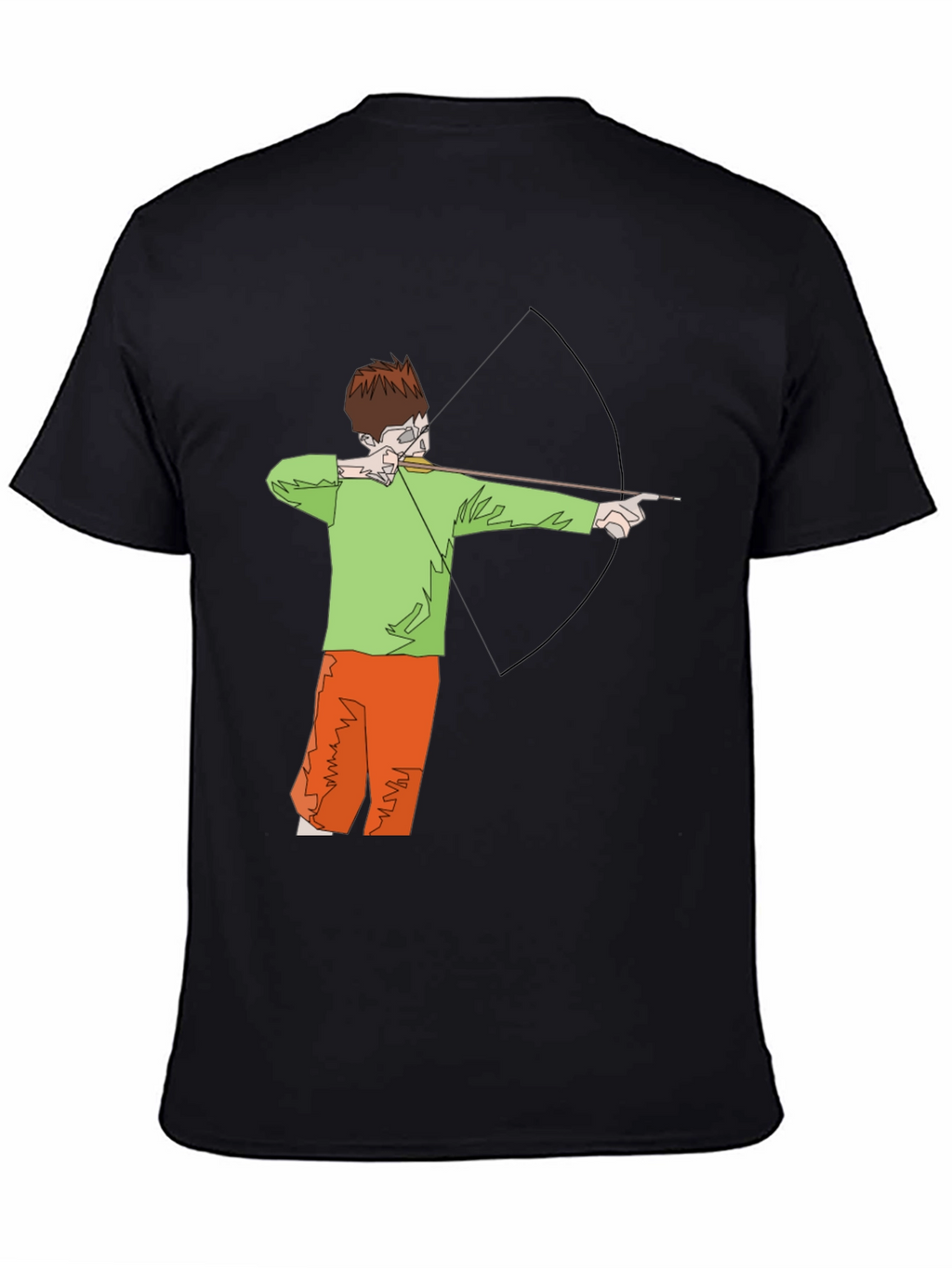 Archer Graphic Tee - Black Cotton T-Shirt