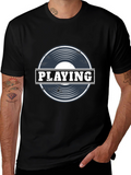 Playing Vinyl Record Graphic T-Shirt