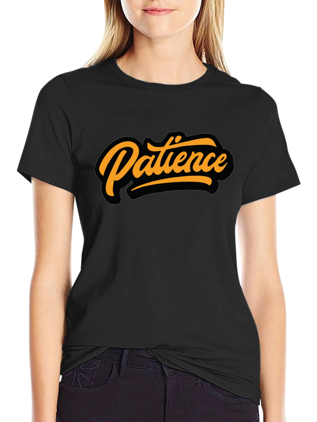 Patience Graphic Tee - Stylish Black T-Shirt