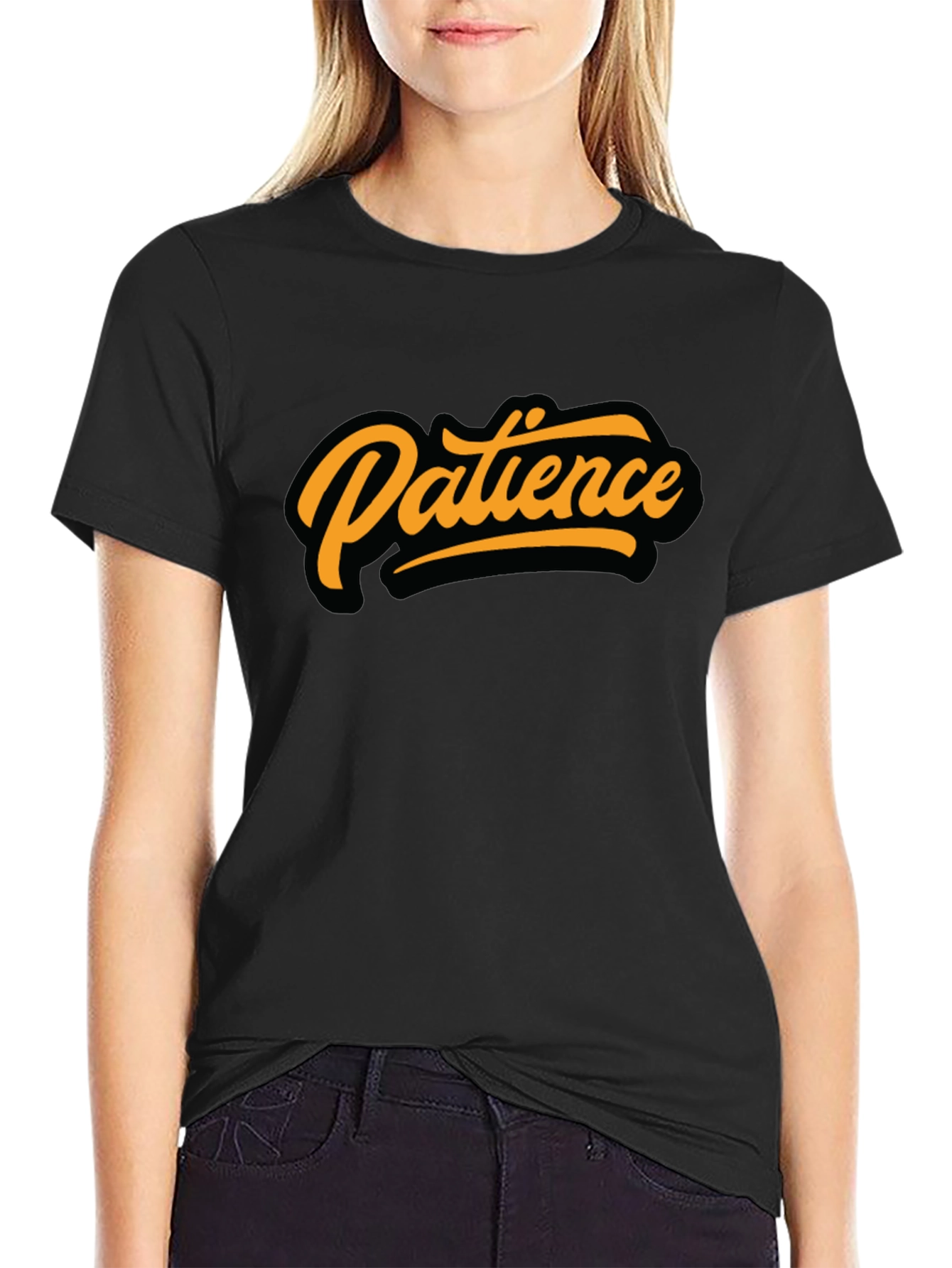 Patience Graphic Tee - Stylish Black T-Shirt