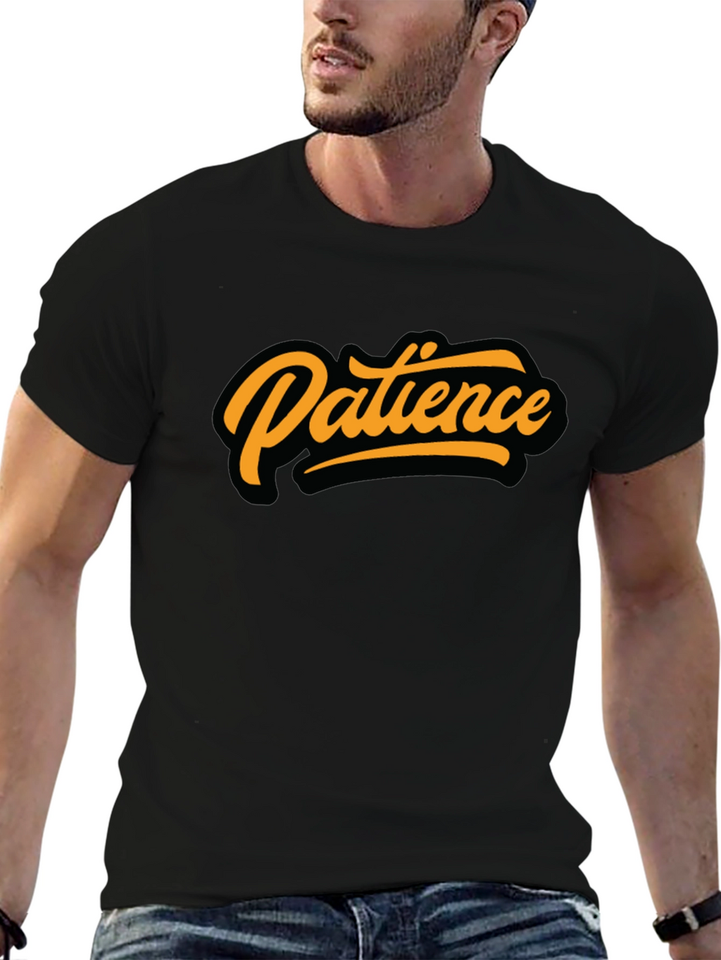Patience Graphic Tee - Stylish Black T-Shirt