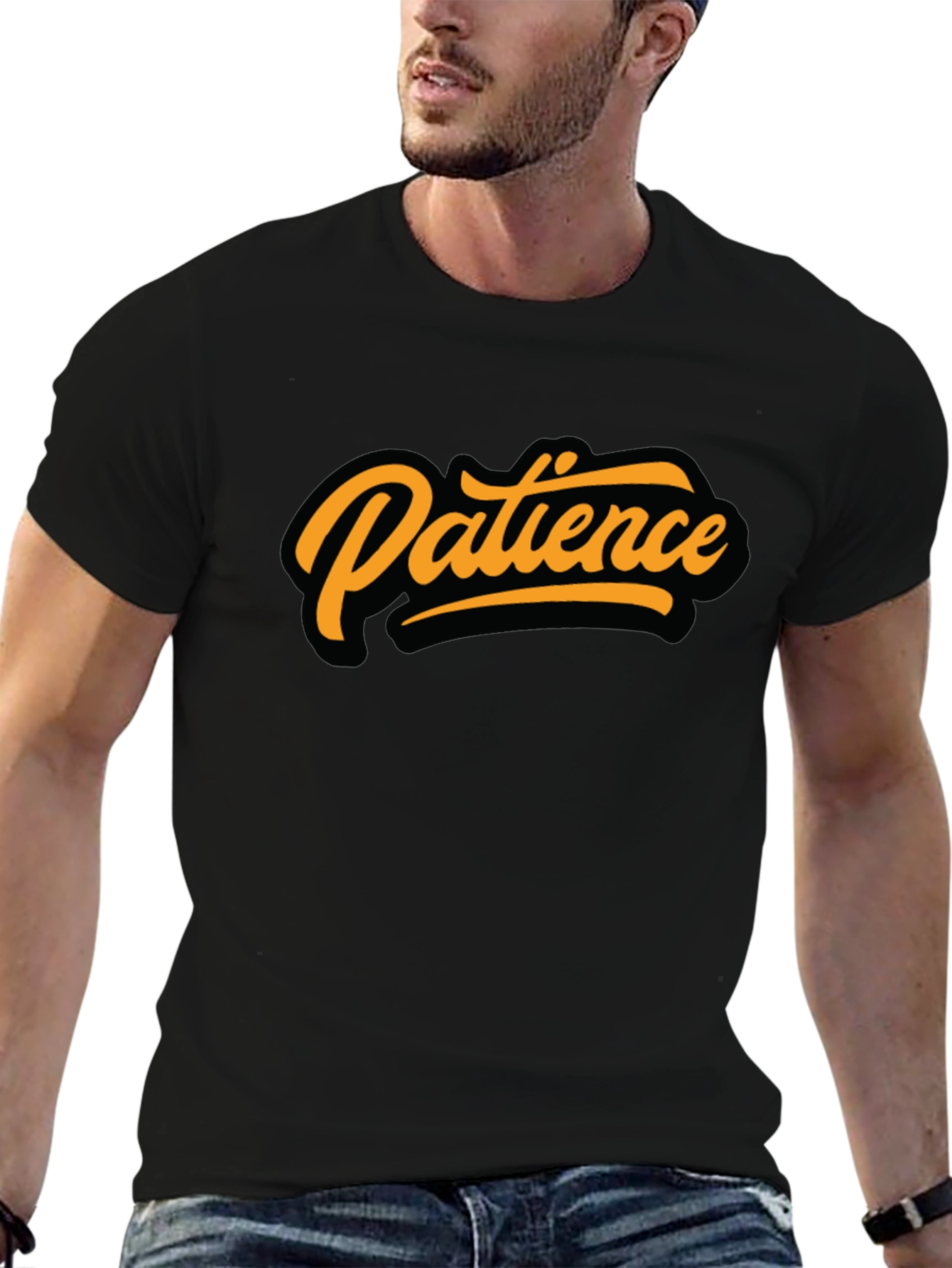 Patience Graphic Tee - Stylish Black T-Shirt