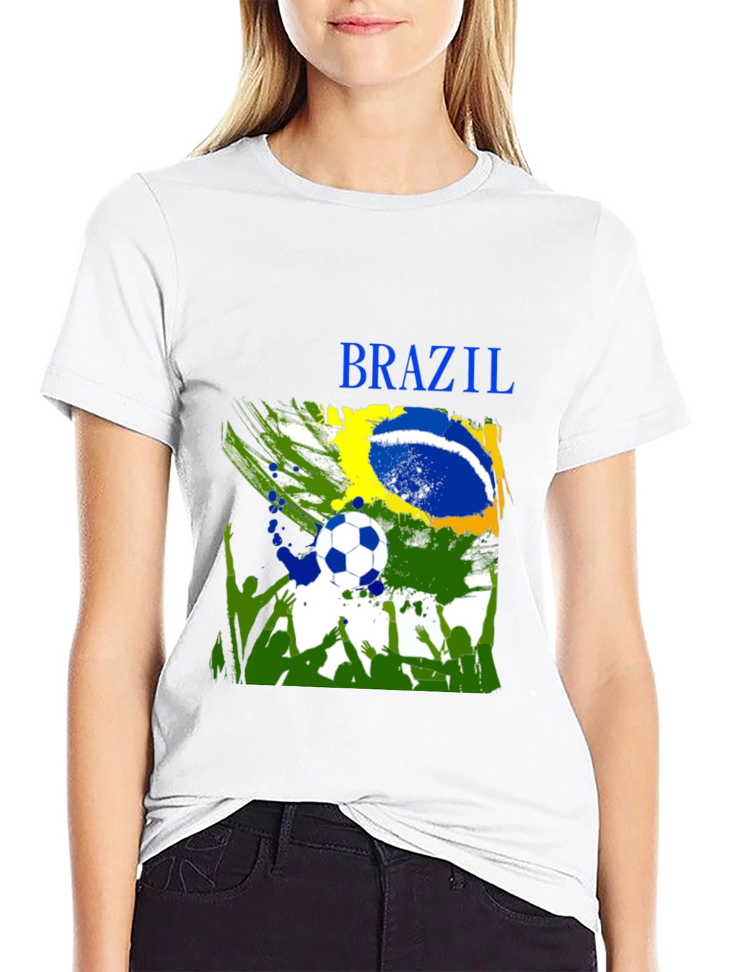 Brazil Soccer Fan T-Shirt - Black Cotton Tee