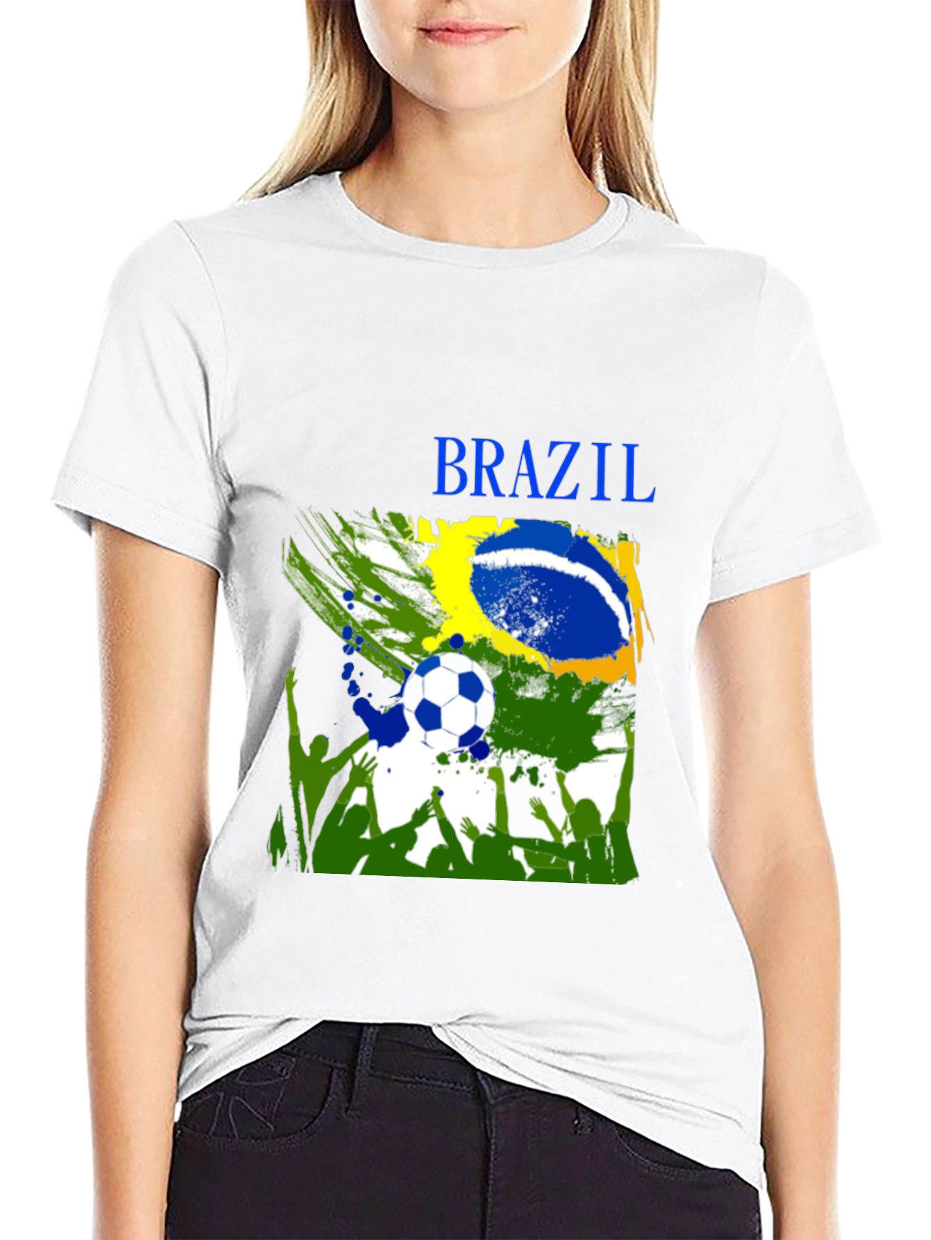 Brazil Soccer Fan T-Shirt - Black Cotton Tee