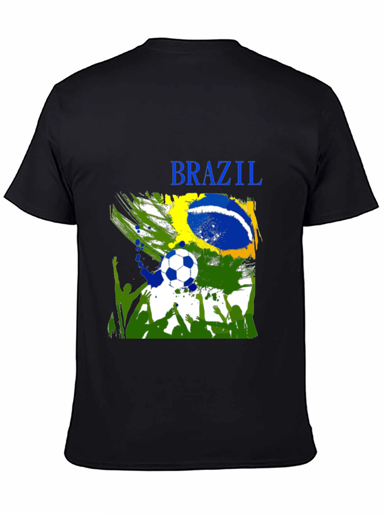 Brazil Soccer Fan T-Shirt - Black Cotton Tee