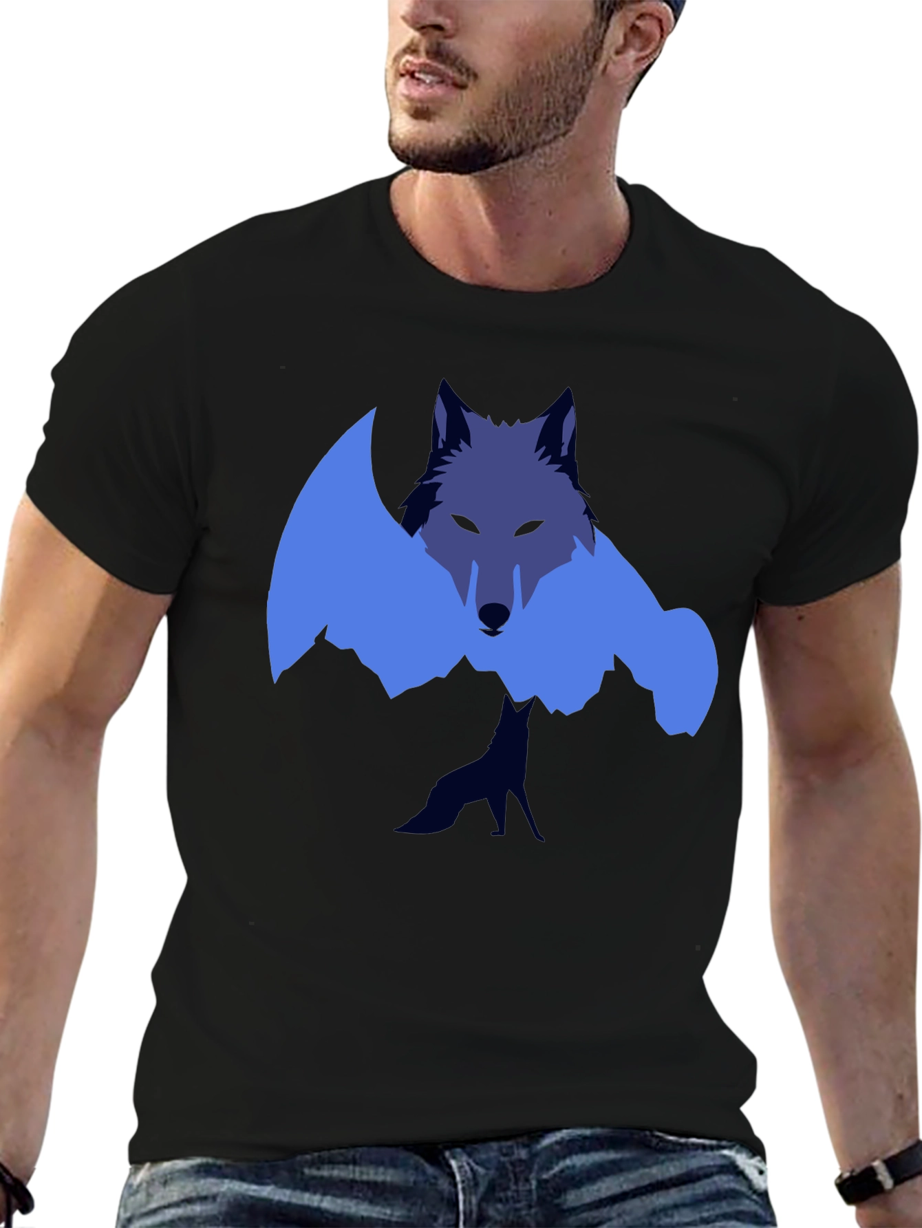 Wolf Graphic Tee - Modern Artistic Design