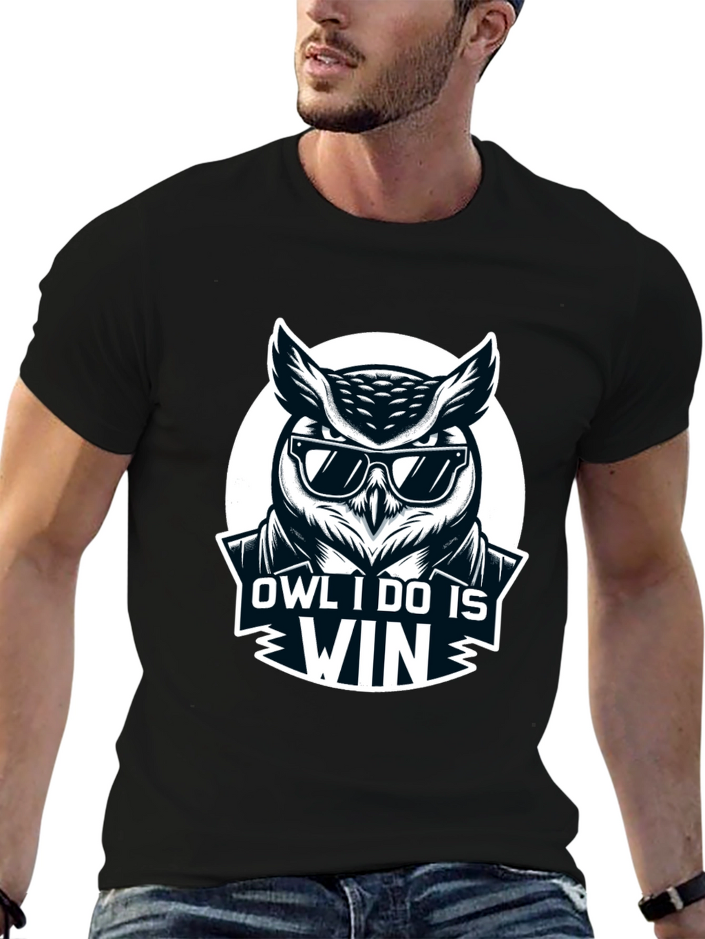 Owl I Do Is Win Black T-Shirt