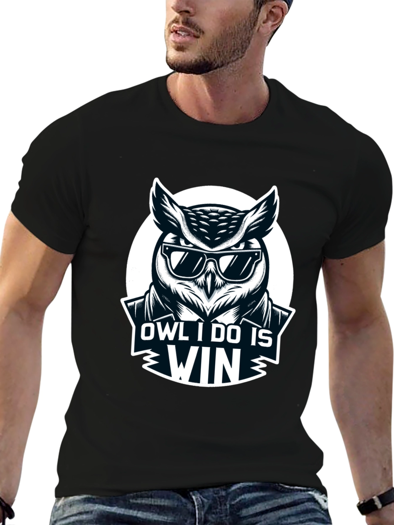 Owl I Do Is Win Black T-Shirt