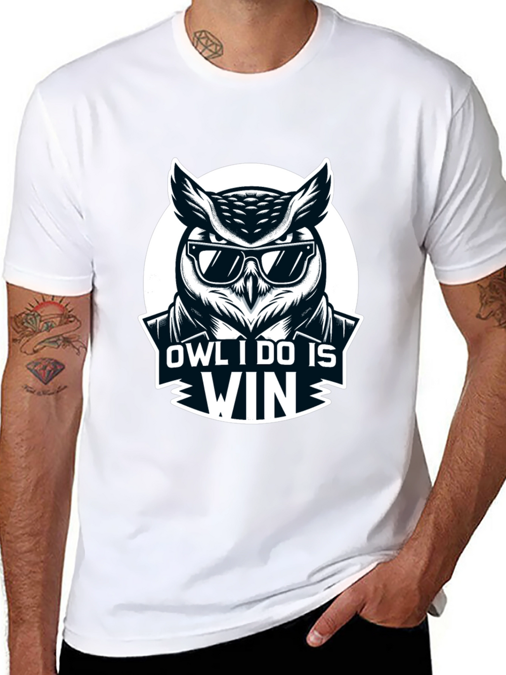 Owl I Do Is Win Black T-Shirt