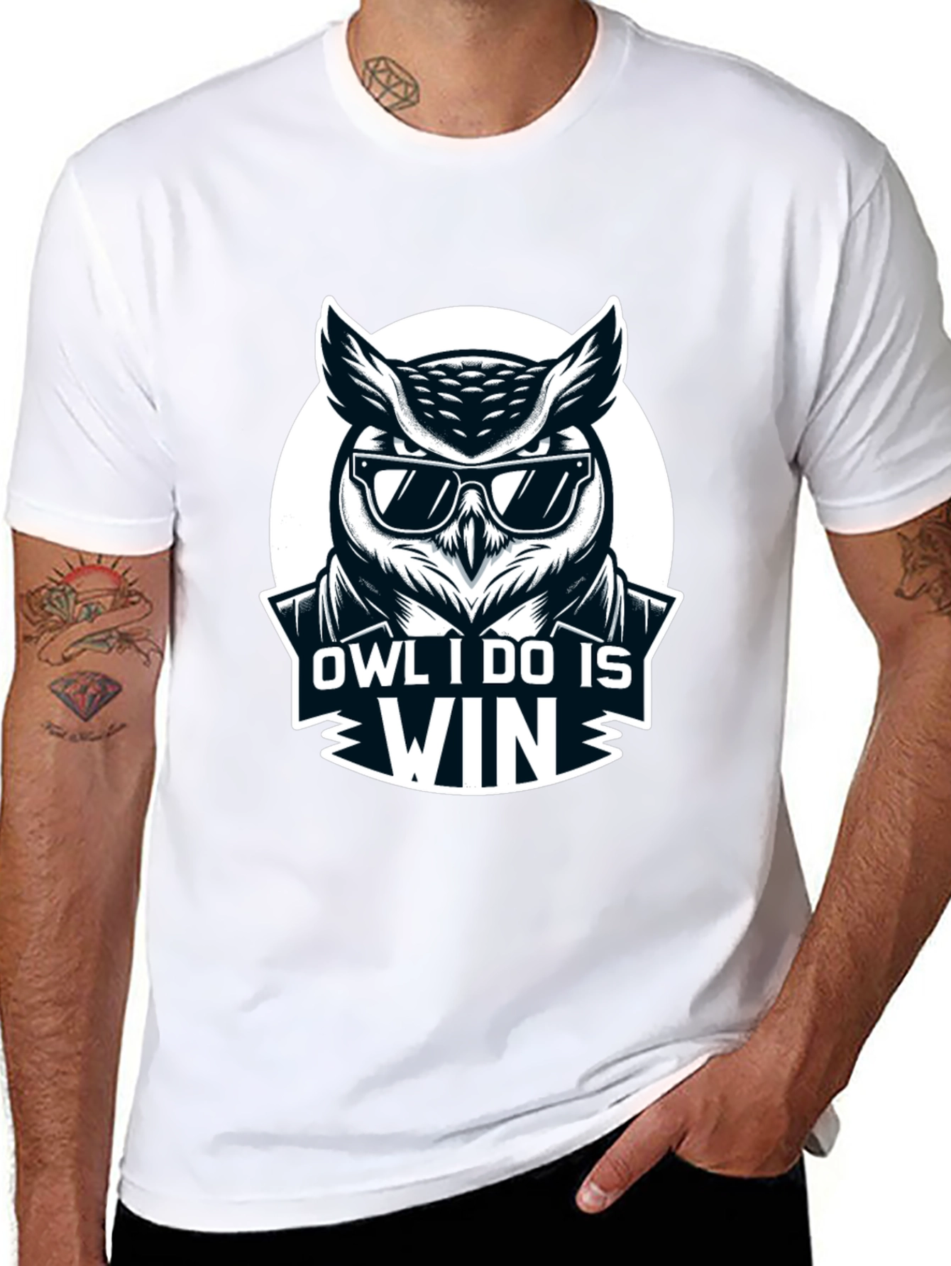 Owl I Do Is Win Black T-Shirt