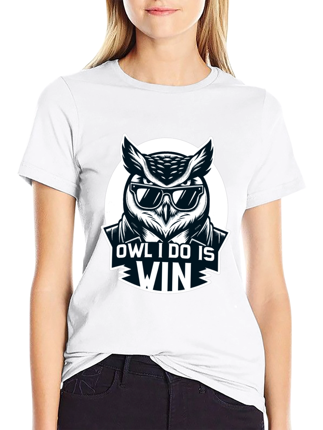 Owl I Do Is Win Black T-Shirt