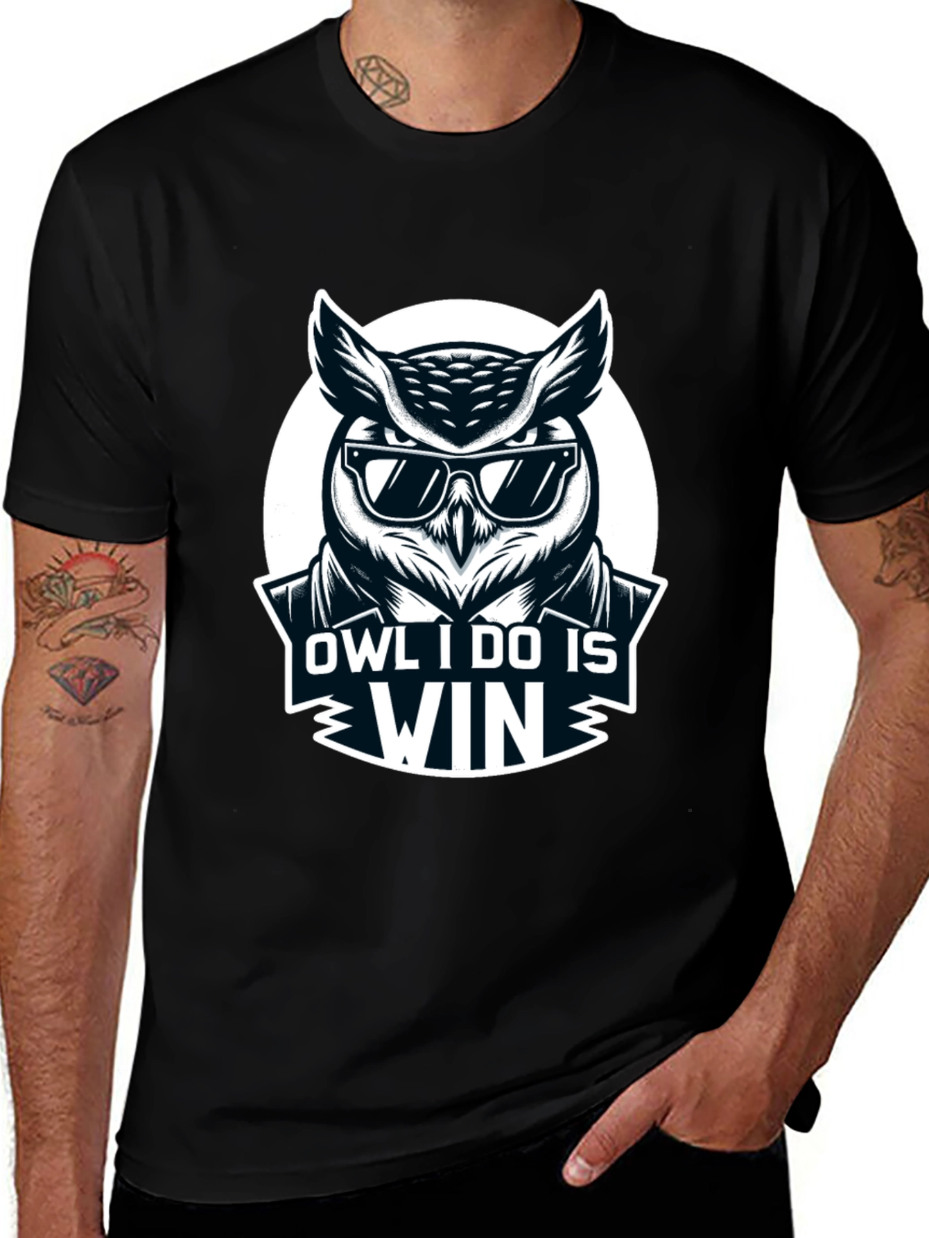 Owl I Do Is Win Black T-Shirt