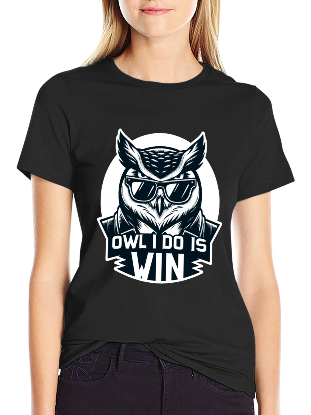 Owl I Do Is Win Black T-Shirt