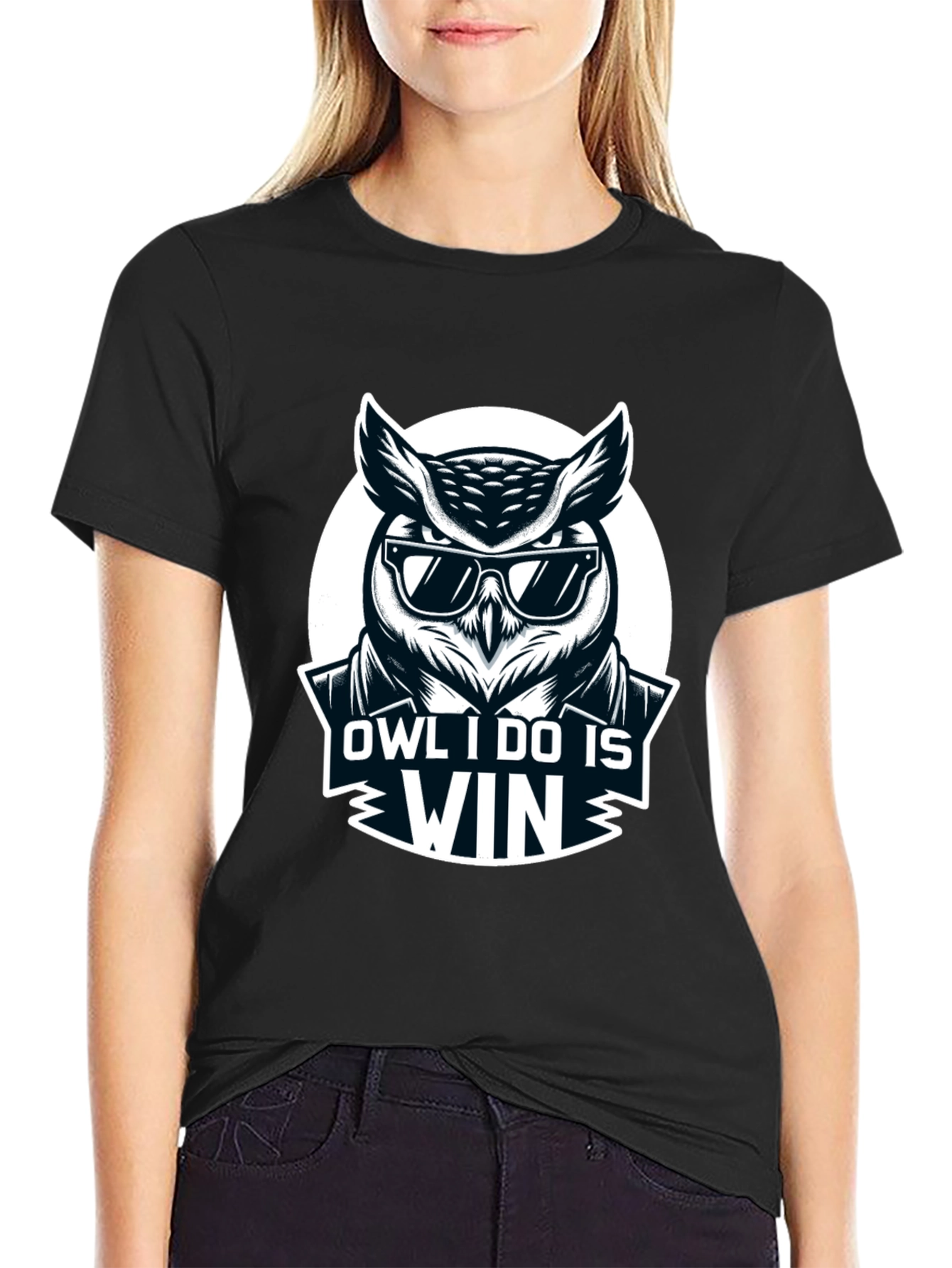 Owl I Do Is Win Black T-Shirt