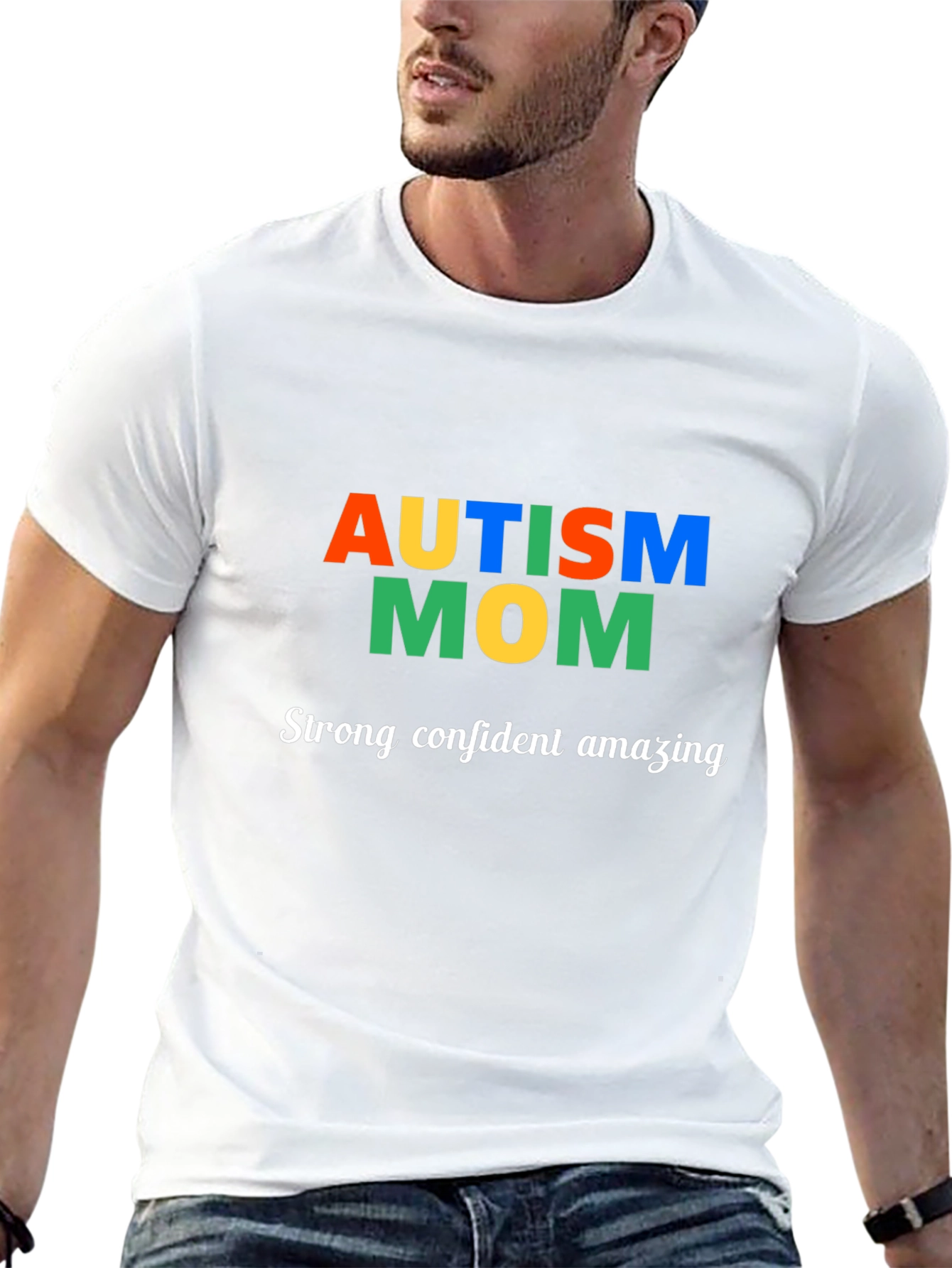 Autism Mom T-Shirt - Strong Confident Amazing