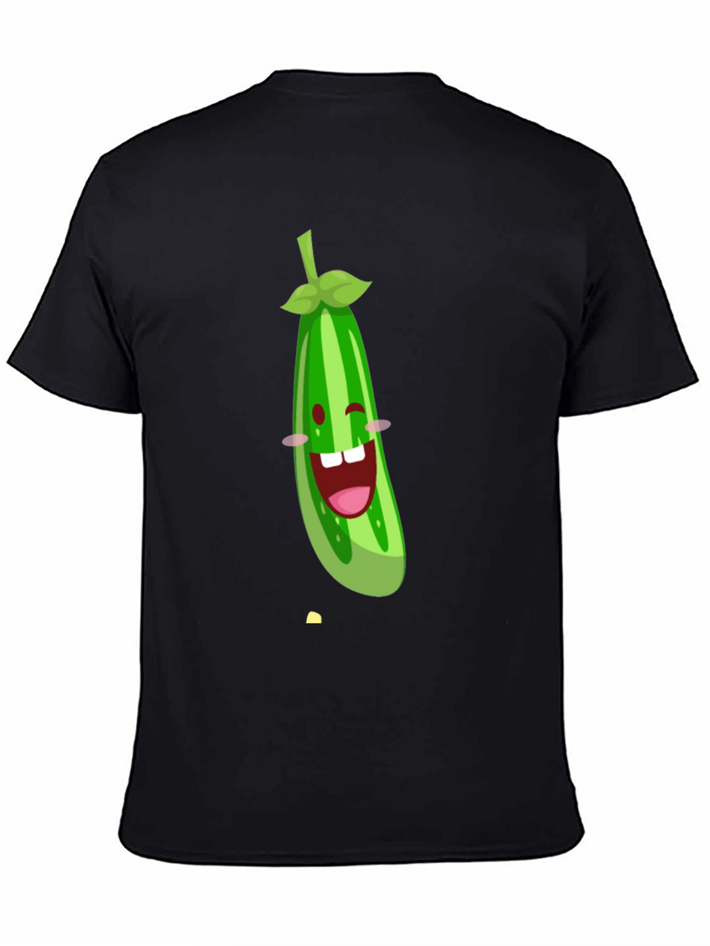Funny Cucumber Graphic Black T-Shirt
