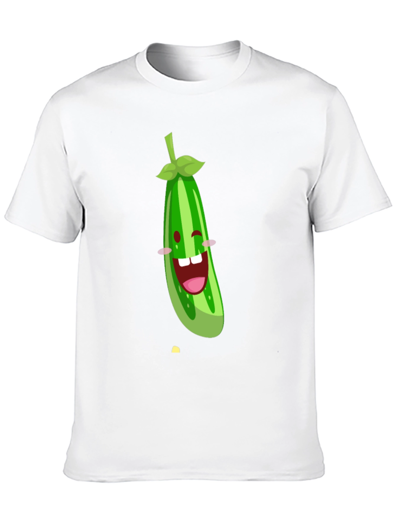 Funny Cucumber Graphic Black T-Shirt