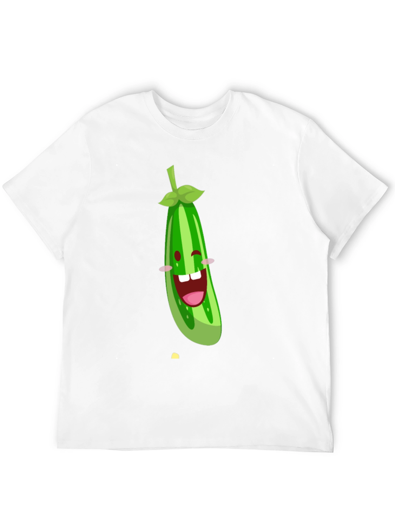 Funny Cucumber Graphic Black T-Shirt