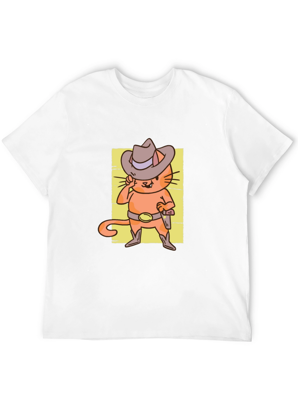 Cat Cowboy T-Shirt - Western Style Cartoon Graphic Tee