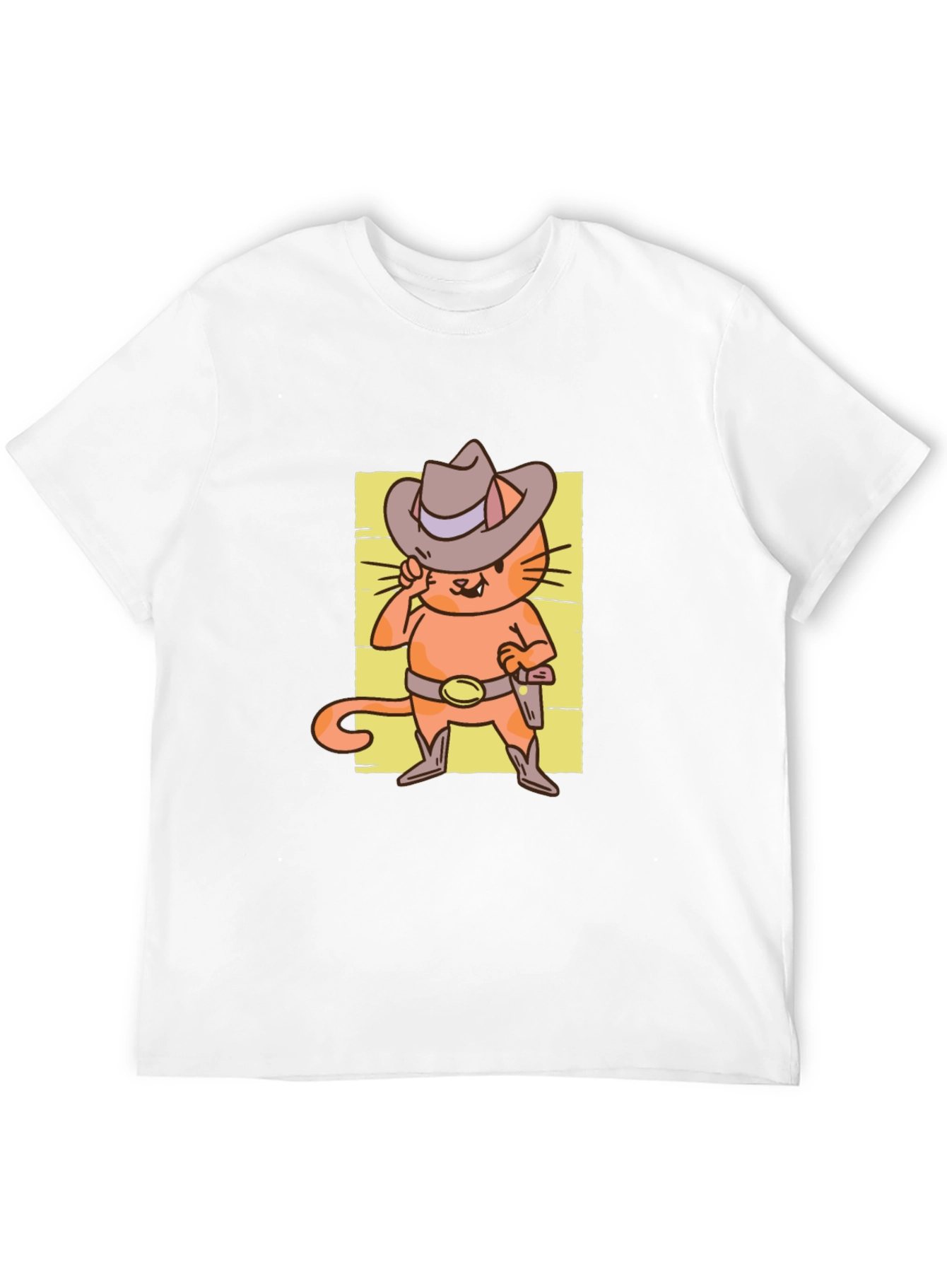 Cat Cowboy T-Shirt - Western Style Cartoon Graphic Tee