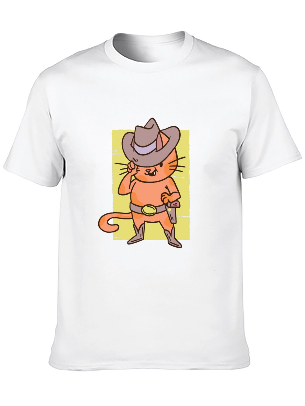 Cat Cowboy T-Shirt - Western Style Cartoon Graphic Tee