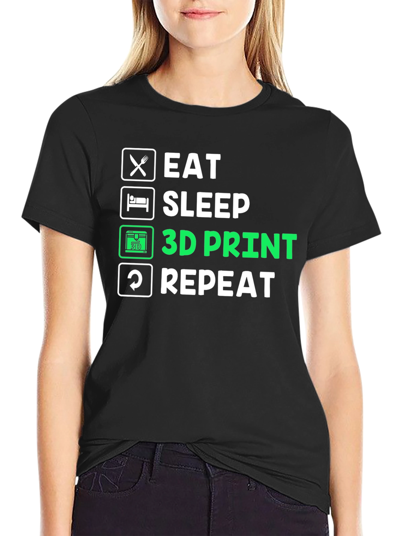 Eat Sleep 3D Print Repeat T-Shirt