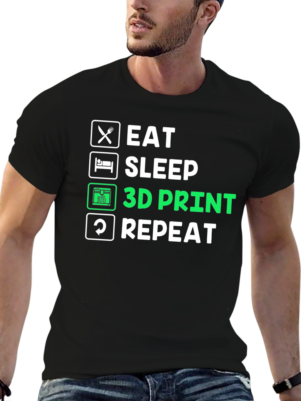Eat Sleep 3D Print Repeat T-Shirt