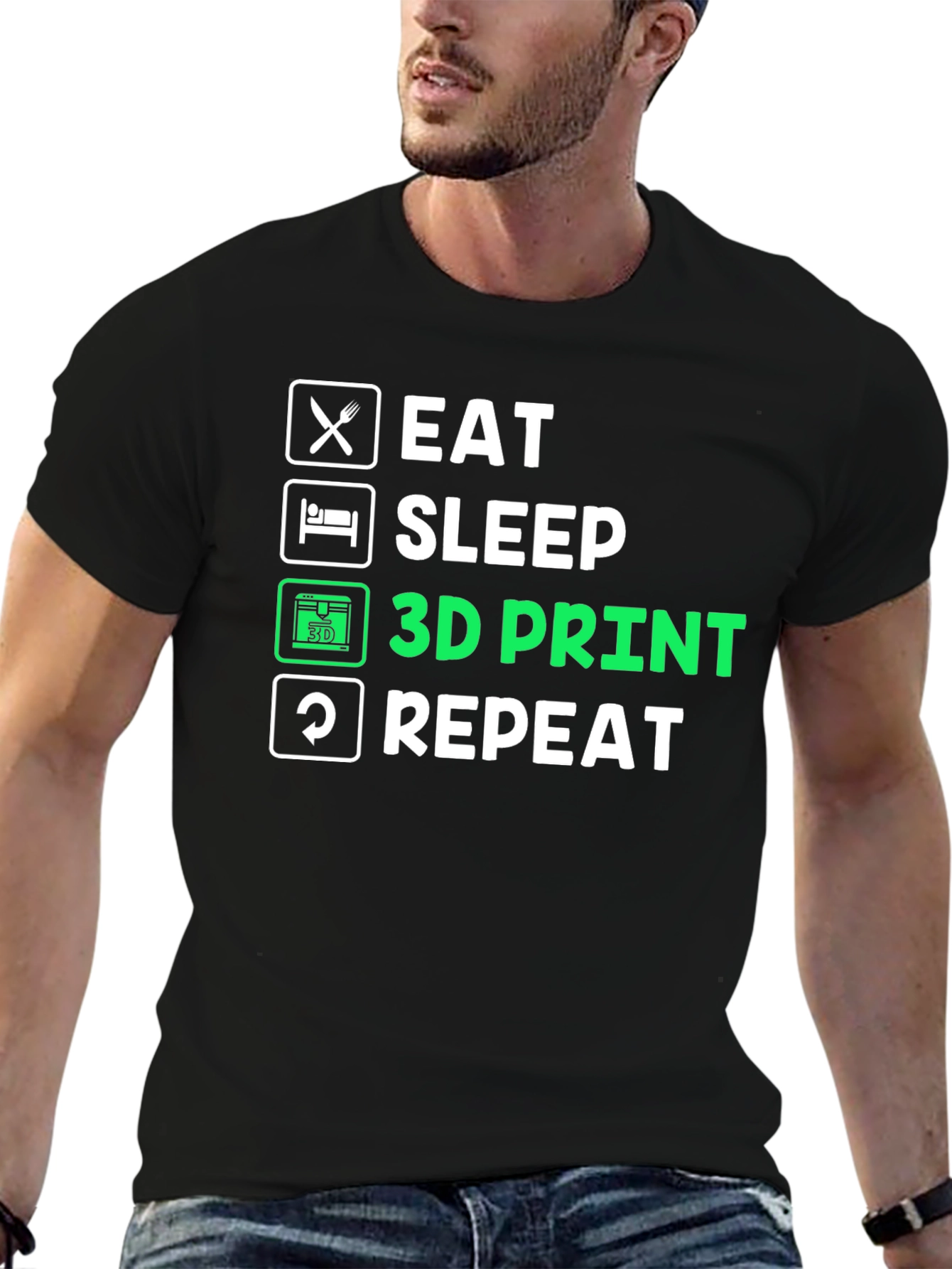 Eat Sleep 3D Print Repeat T-Shirt